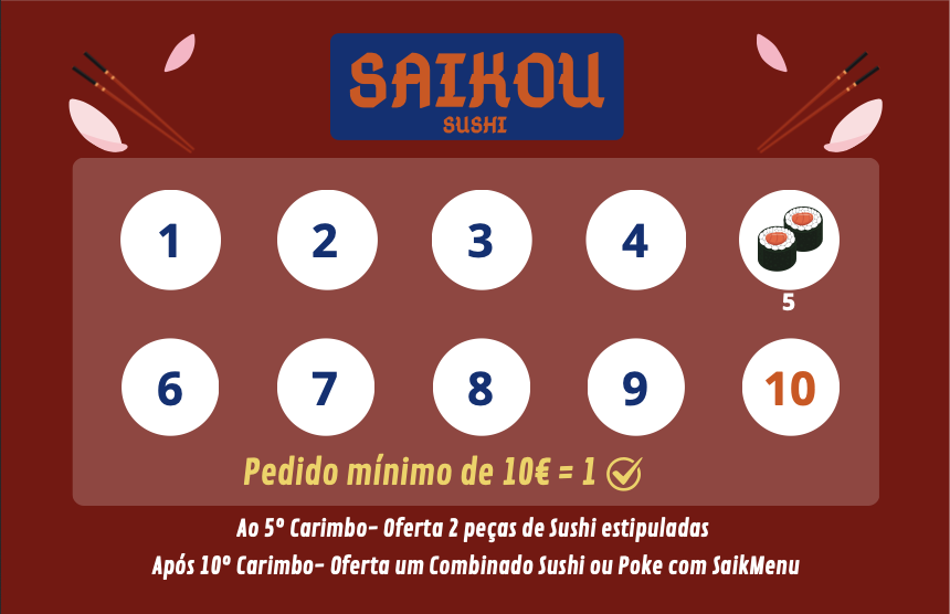 Cartão Saikou VIP — verso